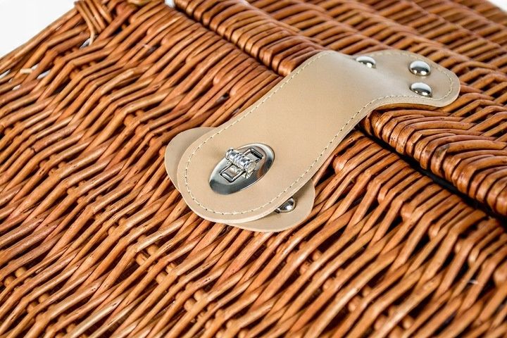 Koszyk piknikowy wiklina termotorba zestaw XXL talerze sztućce dla 4 osób zdjęcie 12