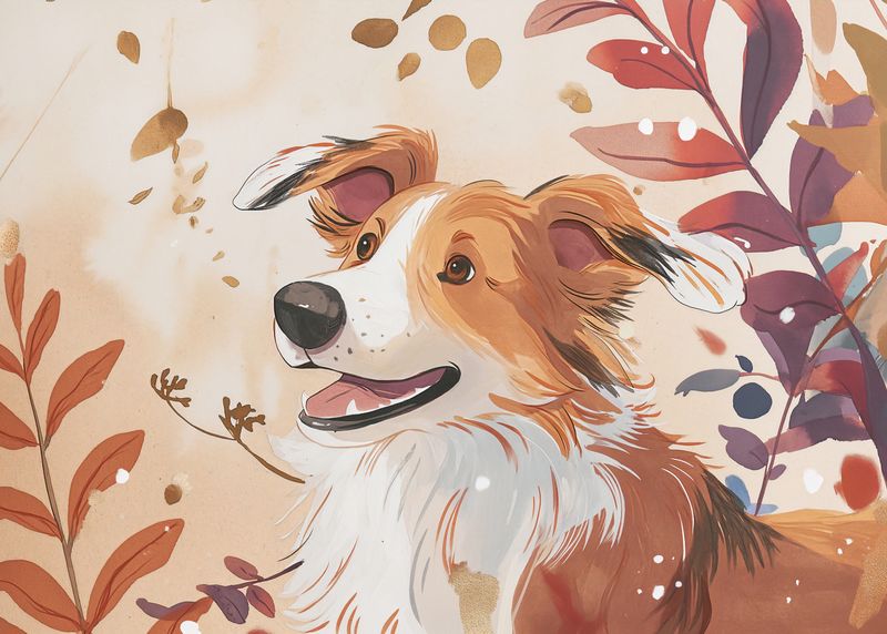 Plakat 35x25cm Collie Jesienną Porą zdjęcie 1