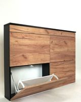 Szafka na buty Arles KP DOTYK 130 korpus:Czarna PE/fronty:DĄB ZŁOTY CRAFT