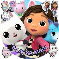 OPŁATEK NA TORT 20CM - KOCI DOMEK GABI GABBY + IMIĘ + ! 15CM 18CM