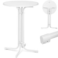 stół stolik barowy okrągły wysoki składany śr. 80 cm wys. 110 cm biały