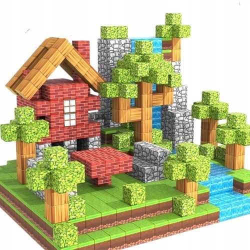 KLOCKI MAGNETYCZNE KLOCKI SZEŚCIANY 100 KLOCKÓW + 1 LUDZIK KLOCKI PIKSELE na Arena.pl