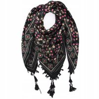 Duża ludowa chusta frędzle MODNA Folk wzór Apaszka