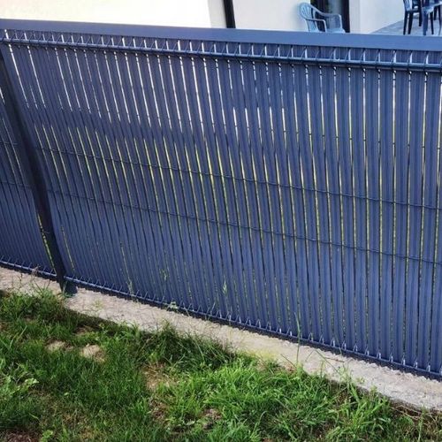 GRAFITOWA OSŁONA NA PŁOT LISTWY NA OGRODZENIE PANELE LAMELE 122X250CM na Arena.pl