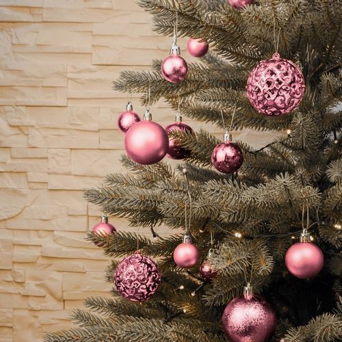 BOMBKI CHOINKOWE NIETŁUKĄCE 6/4/3CM ZESTAW OZDÓB CHOINKOWYCH 101 SZT RÓŻOWY na Arena.pl
