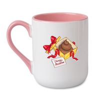 KUBEK "MERRY CHRISTMAS" Wzór - Elegant Coffee Różowy 330 ml