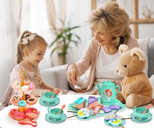 Serwis kawowy ZESTAW do herbaty dla dzieci w walizce czajnik taca B108 CE na Arena.pl