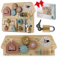 Drewniana tablica manipulacyjna sensoryczna Montessori edukacyjna Nukido