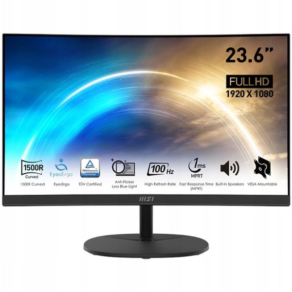 Monitor zakrzywiony 23,6" MSI MP2412C | 1920x1080 FHD | VA | 100Hz | 1ms | zdjęcie 1