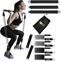 DRĄŻEK DO ĆWICZEŃ FITNESS PILATES BAR + 4 GUMY OPOROWE MuscleForge