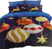 Komplet pościeli świątecznej 160x200 3 części kolorowe święta