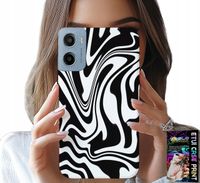 ETUI DO MOTOROLA E15 / G05 - CZARNO BIAŁA ABSTRAKCJA + FOLIA HYDR