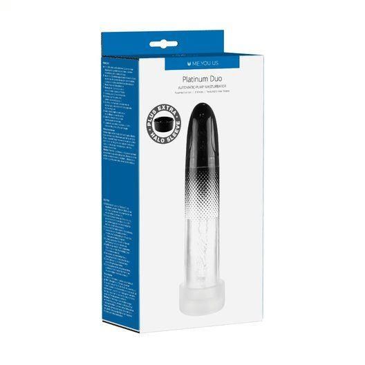 Me You Us Platinum Duo Automatic Pump Masturbator Clear/Black zdjęcie 5
