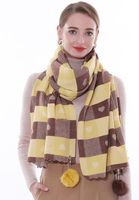 SWAT PANY Damski Szal Pashmina, Suknia Wieczorowa - Żółty z Sercami