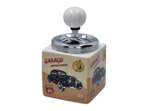 Popielniczka Ceramiczna Kwadratowa oldtimer „Garage Service & Repair” beż na Arena.pl