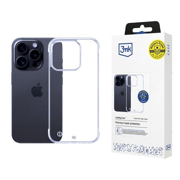 apple iphone 15 pro - 3mk just20g clear case zdjęcie 1