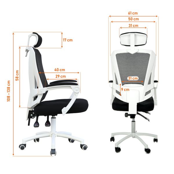 Fotel biurowy 8606 Biały zdjęcie 10