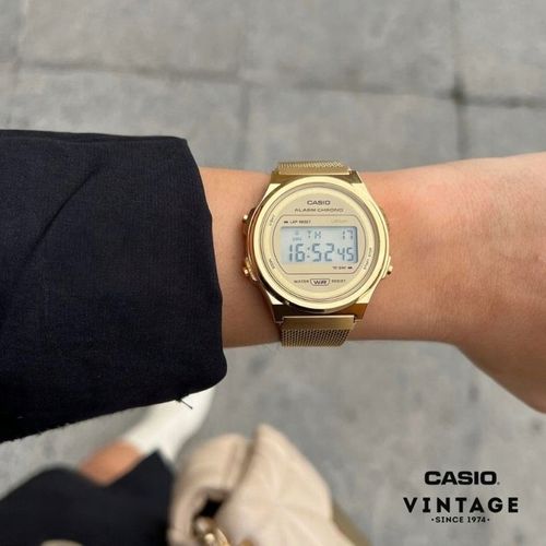 ZŁOTY ZEGAREK CYFROWY CASIO A171WEMG-9AEF MŁODZIEŻOWY VINTAGE STYL +BOX na Arena.pl