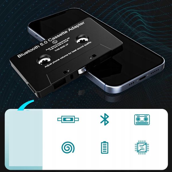 kaseta bluetooth 5.0 do radia adapter transmiter RADIA zdjęcie 5