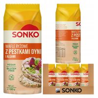 Sonko Wafle Ryżowe Pestki Dyni Algi 130g x16