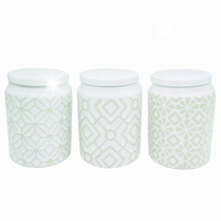 Zestaw 3 pojemników ceramicznych na kawę, herbatę i cukier MAESTRO PATTERN