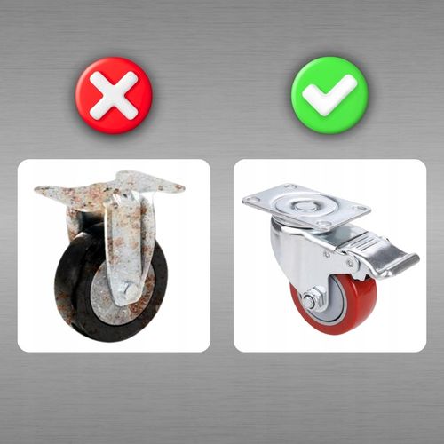 KÓŁKA OBROTOWE 75mm 200kg Z HAMULCEM GUMOWE ZESTAW JEZDNY WÓZKA 4 SZT na Arena.pl