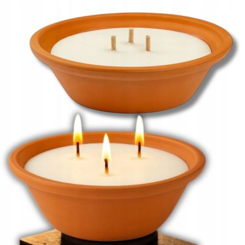 2X ZNICZ CERAMICZNY GLINIANY PARAFINOWY ZALEWANY 20CM 600g NA GRÓB GLINIAK na Arena.pl