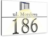duża biała TABLICZKA podświetlana ADRESOWA aluminowa numer domu 40x30