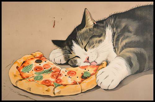 Plakat 91,5x60cm Pizza Dla Kota na Arena.pl