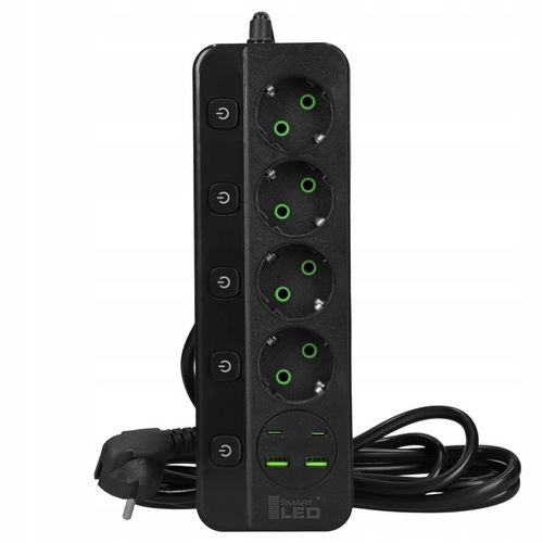 Przedłużacz Listwa Zasilająca Sieciowa 4 Gniazda 230V 3M 4x USB na Arena.pl