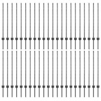 Słupki ogrodzeniowe 88 pcs Szary 140 cm Stal