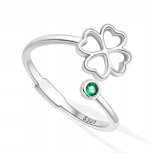 Pierścionek Koniczynka srebro regulowany s925 +pudełko na Arena.pl