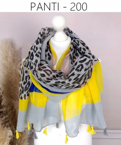 PAREO CHUSTA PLAŻOWA FRĘDZLE narzutka tunika SZAL W PANTERKĘ - modne KOLORY na Arena.pl