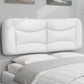 Poduszka na wezgłowie, biała, 120 cm, sztuczna skóra