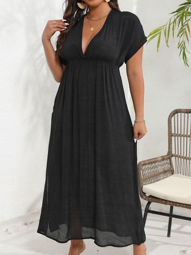 PAREO na plażę BOHO plażowe DŁUGA czarne LETNIA sukienka plażowa MAXI L na Arena.pl