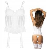 Gorset biały sexy ślubny usztywniany z koronką ESOTIQ 80B