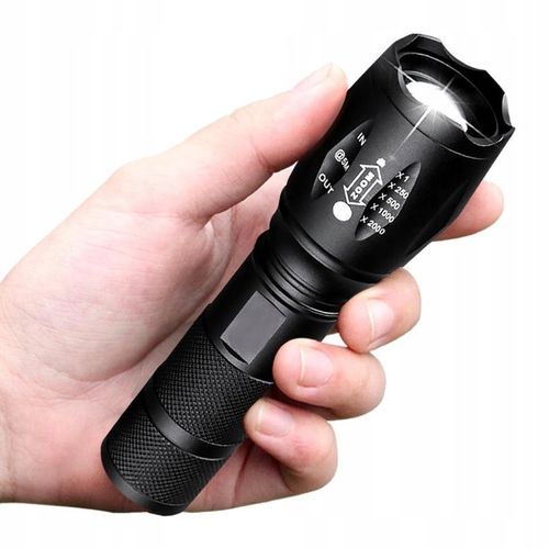 Mocna Latarka TAKTYCZNA LED Policyjna dioda ZOOM NA BIWAK SZPERACZ MEGA na Arena.pl