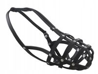 Skórzany Kaganiec dla Małego Psa Fizjologiczny Regulowany JAMNIK DUŻY