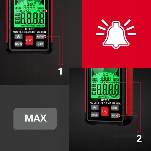 MIERNIK POLA ELEKTROMAGNETYCZNEGO TESTER FAL RADIOWYCH 200uT 2000V/m na Arena.pl