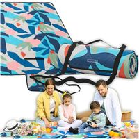 DUŻY KOC PIKNIKOWY 200x200 cm WODOODPORNY MATA PLAŻOWA PIKNIKOWA GRILL PARK