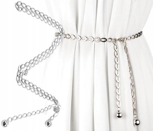 Pasek Srebrny Łańcuch Sukienki Ozdobny Łańcuszek na Arena.pl
