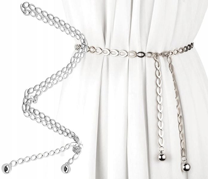 Pasek Srebrny Łańcuch Sukienki Ozdobny Łańcuszek zdjęcie 5