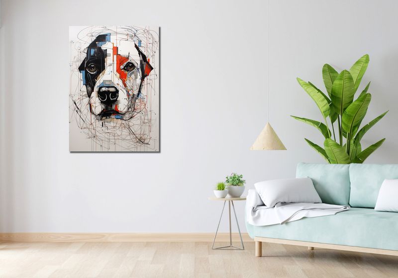 Obraz 70x100cm Przyrysowany Psiak zdjęcie 2