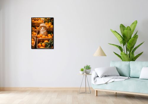 Plakat 50x70cm Kot w Pomarańczach na Arena.pl