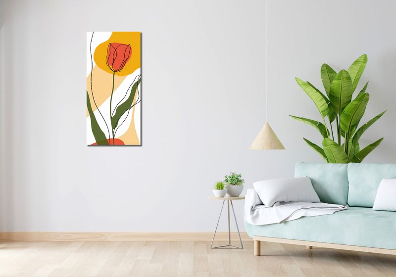 Obraz 40x90cm Przerysowany Tulipan zdjęcie 2