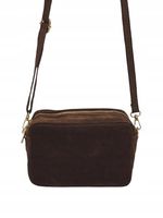 Laura Biaggi - torebka listonoszka skóra naturalna zamsz brązowy TS 66-6360