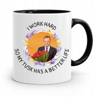 Kubek Czarny Donald Tusk Po Platforma Prezent Z Nadrukiem Ze Zdjęciem