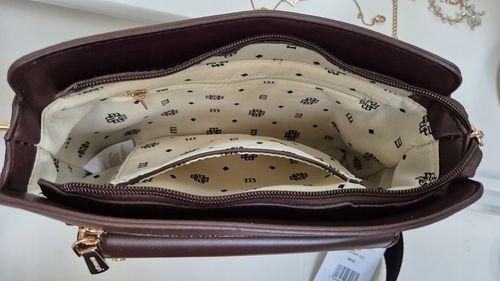 TOREBKA BRĄZOWA LISTONOSZKA MONNARI PASEK LOGO na Arena.pl