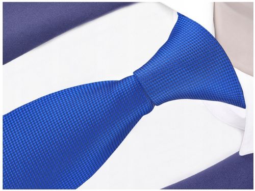 ŻAKARDOWY Krawat Męski w Groszki Chabrowy rc51 na Arena.pl