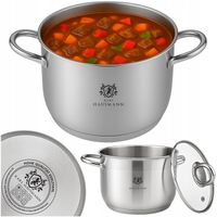 GARNEK INDUKCJA GAZ ze STALI NIERDZEWNEJ 5L 24cm Z POKRYWKĄ GARNKI SOLID